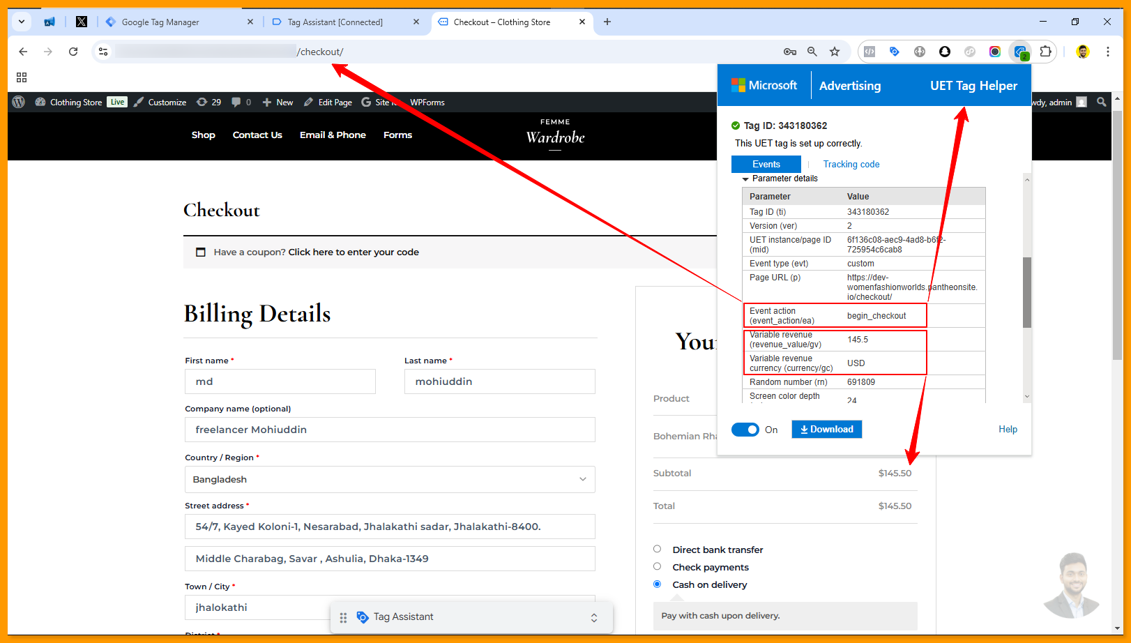 Bing Ads - Event - Begin Checkout 