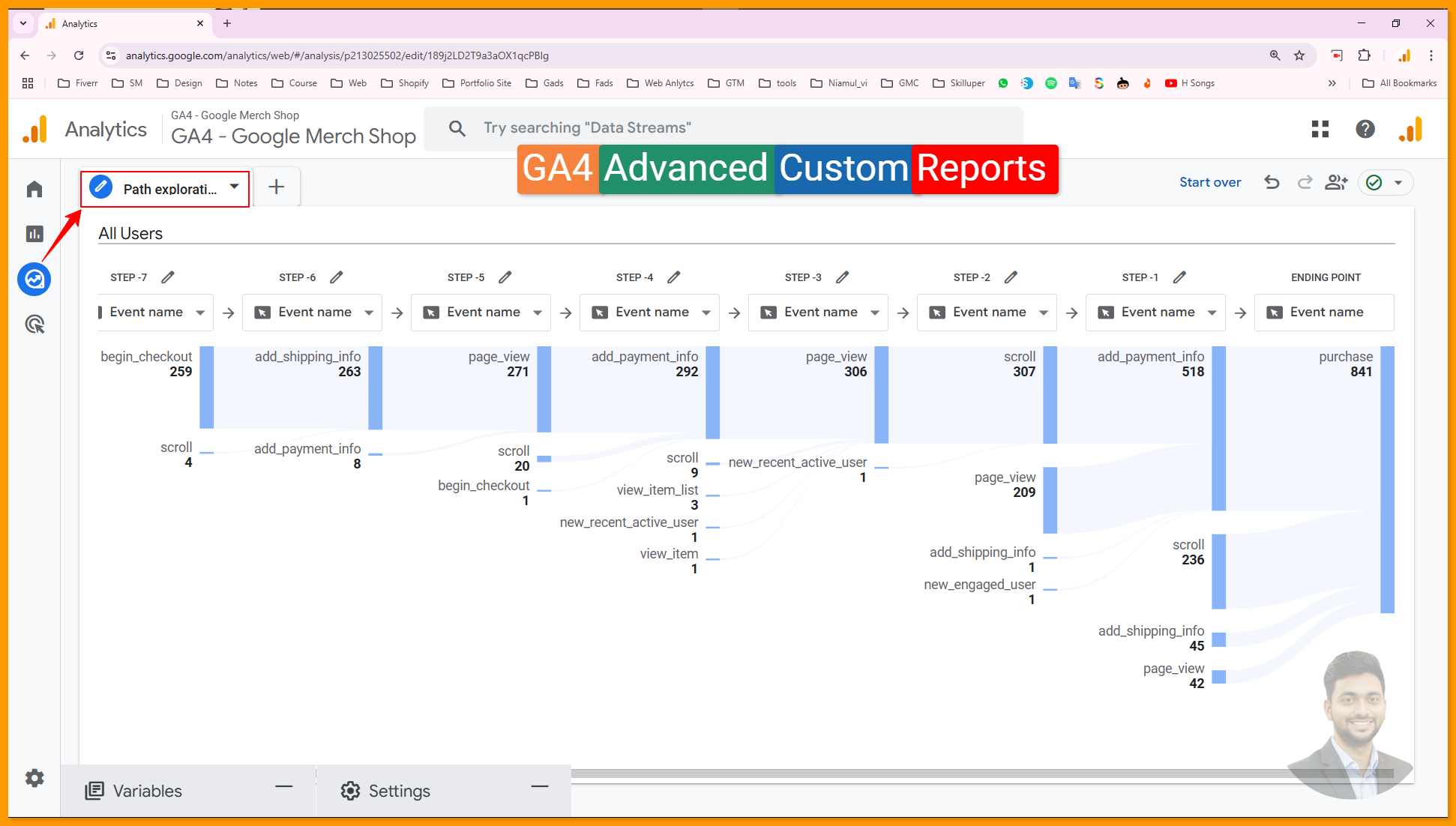 GA4 Advanced Custom Reports Path exploration