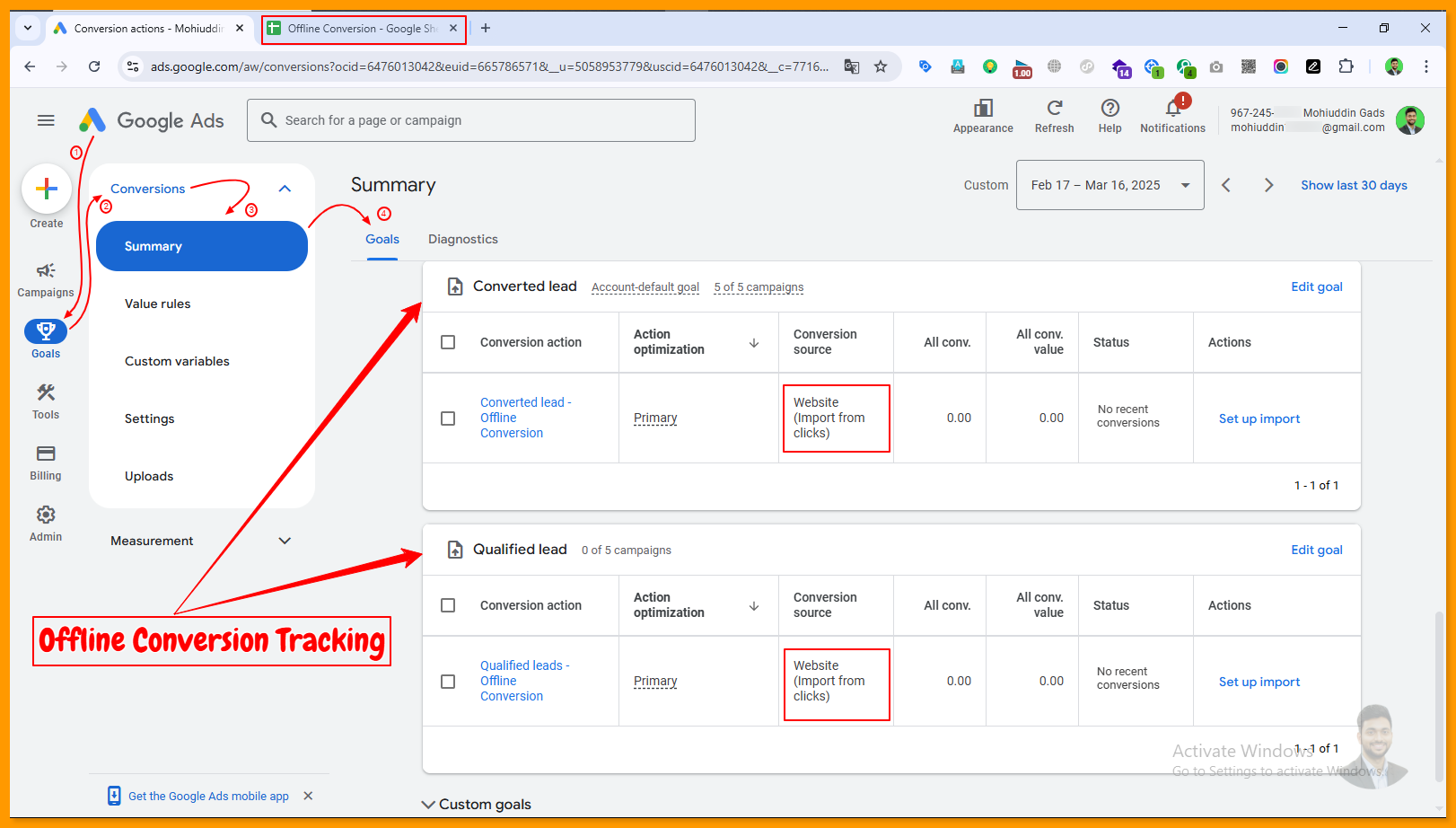 GACT - Offline Conversion tracking