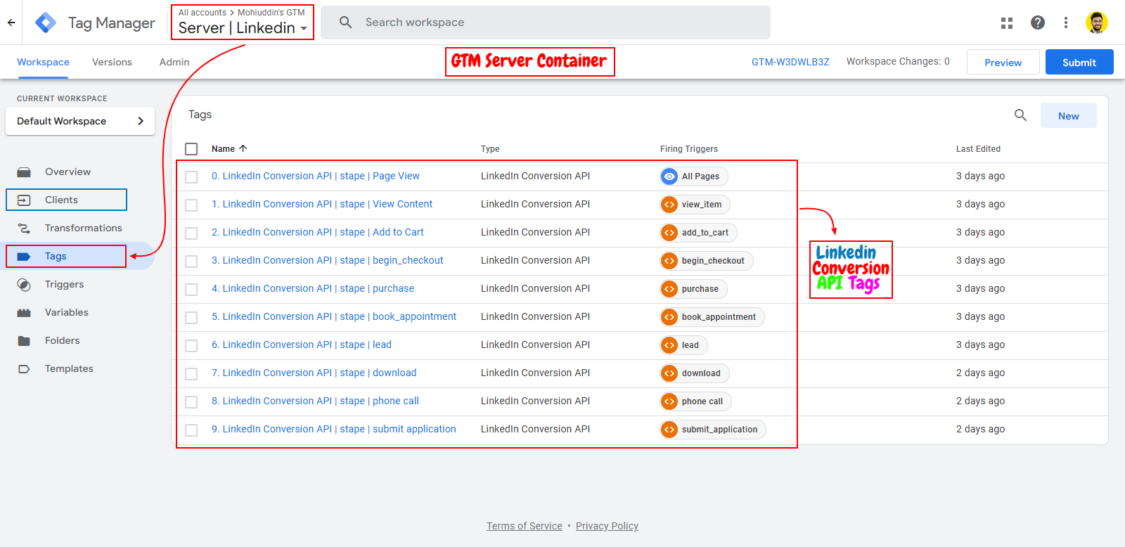 Google Tag Manager - Server for Linkedin