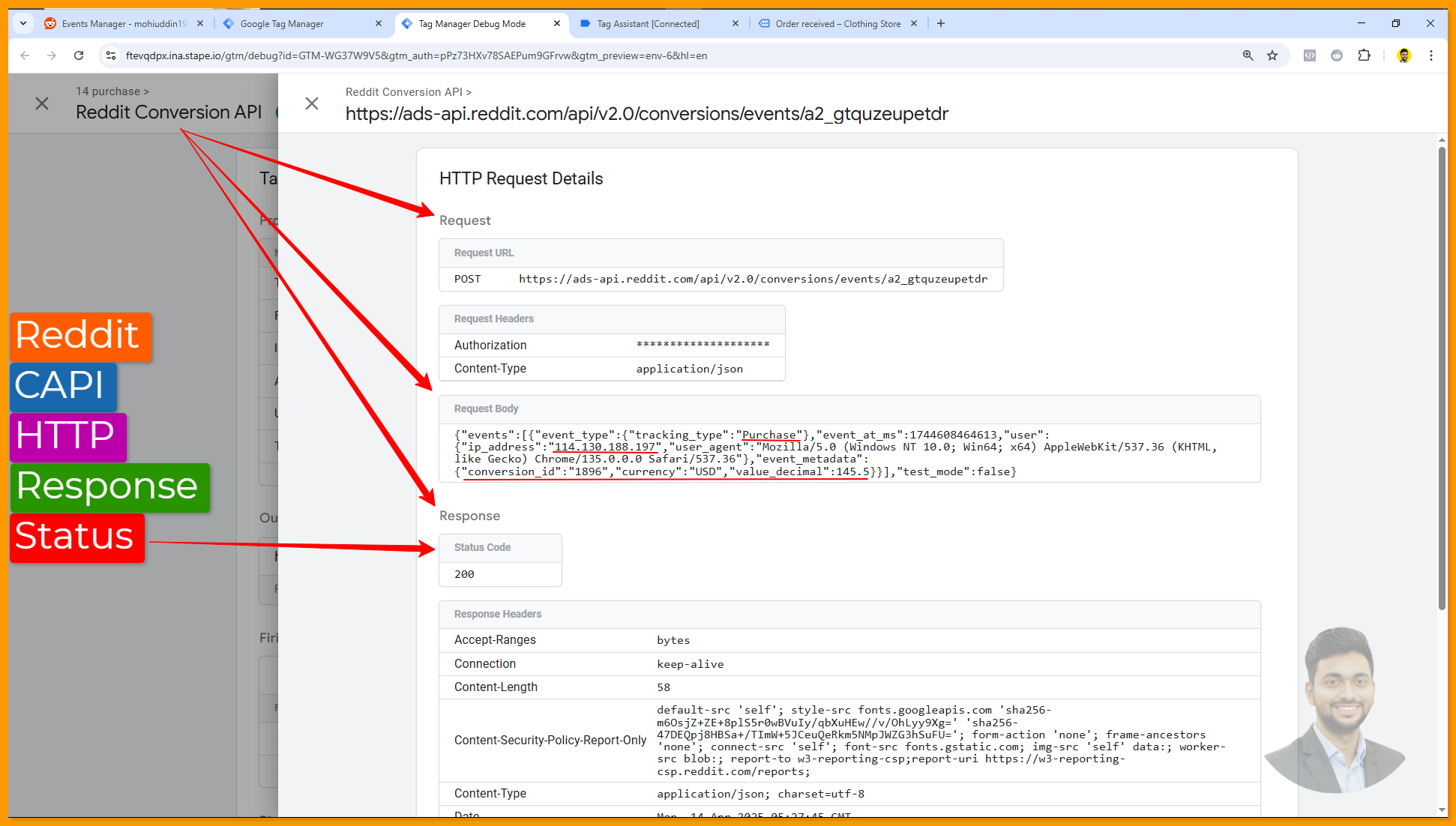 Reddit CAPI HTTP Response Status