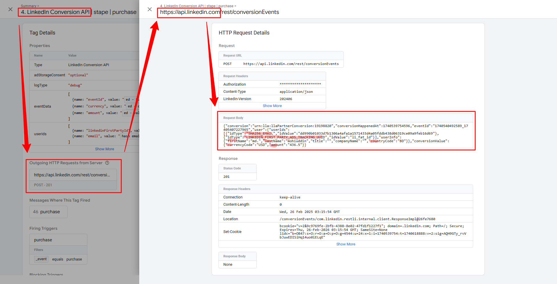 Tag Manager Debug Mode for Linkedin