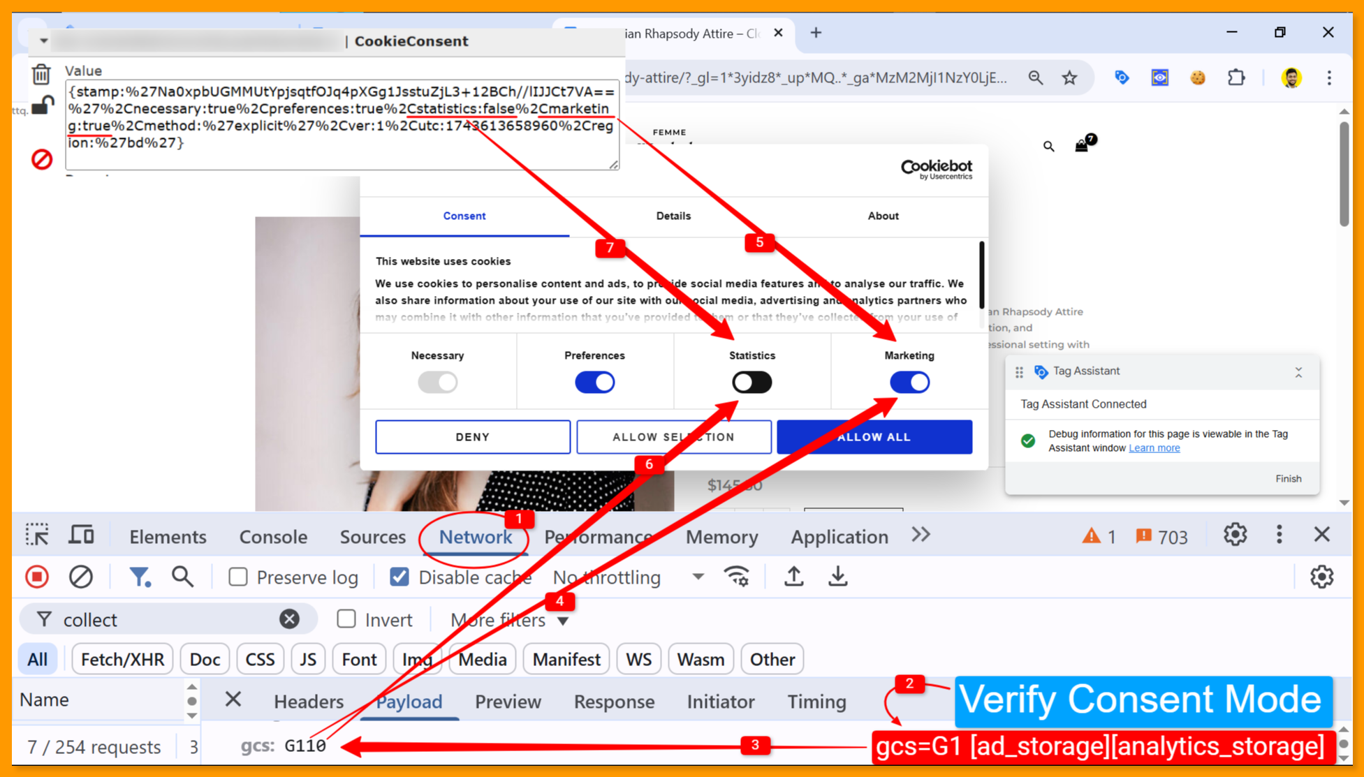 Verify Consent Mode with Network