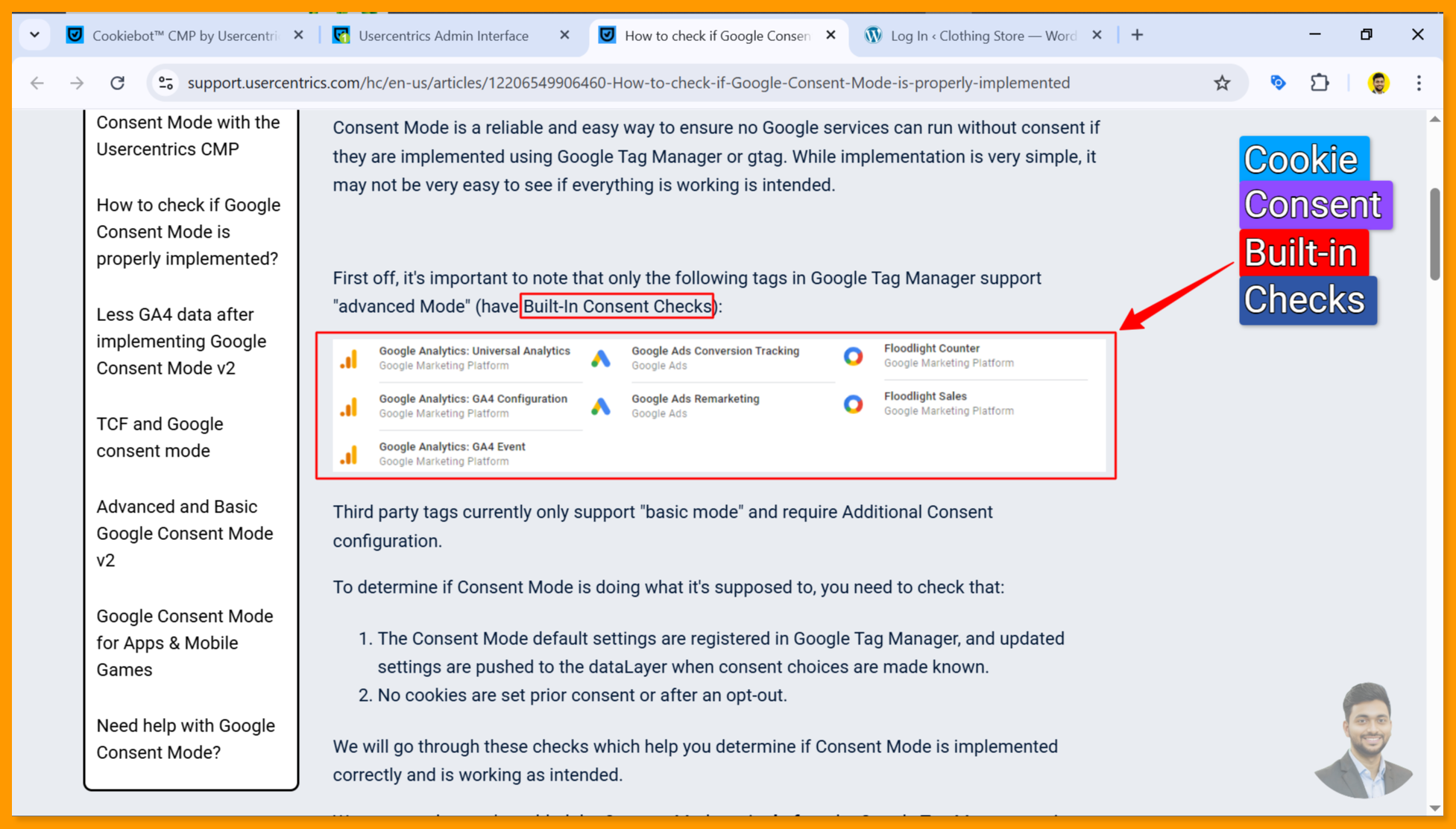 Cookie Consent Built in Checks