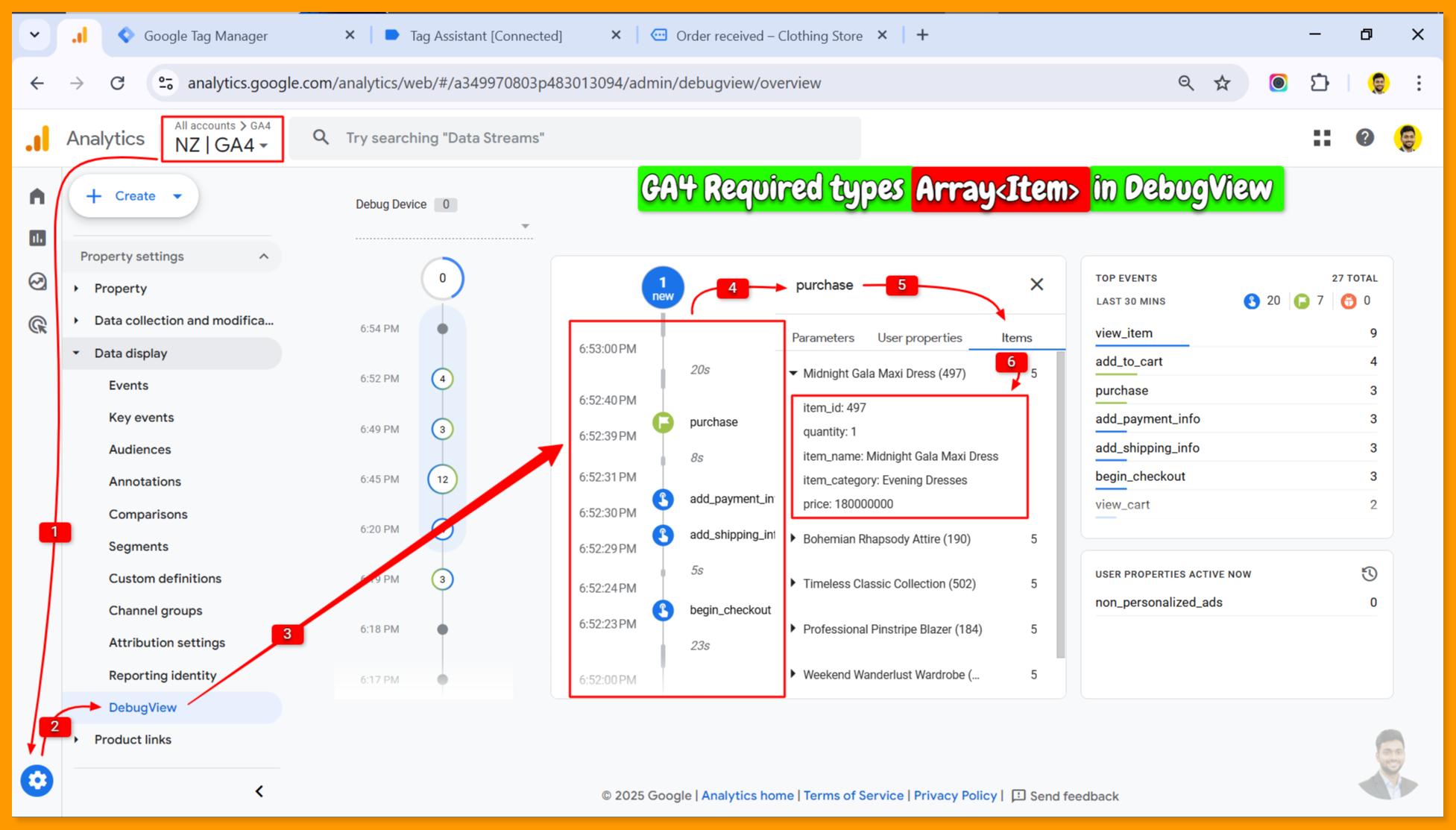 Item Array in debugView