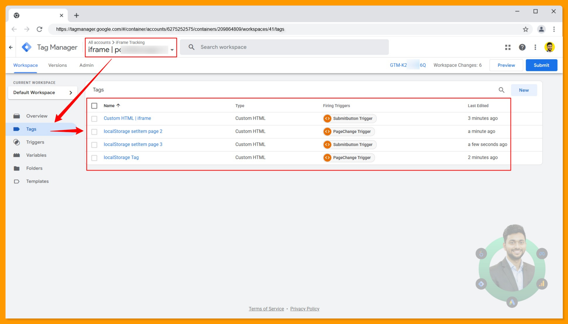 All the Tags Configuration for Iframe (Paper Form)