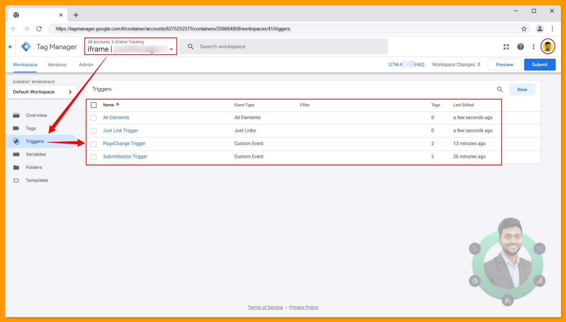 All the Triggers Configuration for Iframe (Paper Form)